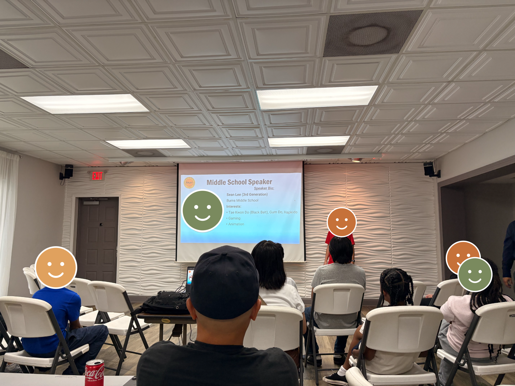 A middle school student speaker presenting at RAAY